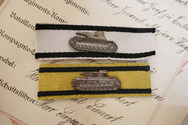 ＢＷドイツ軍/連邦軍＊１９５７年制定＊戦車撃破章ＧＯＬＤ章（実物） ☆ ドイツ軍wwⅡ「戦車撃破章」銀章2連/腕章 Ⅳ号戦車 ☆